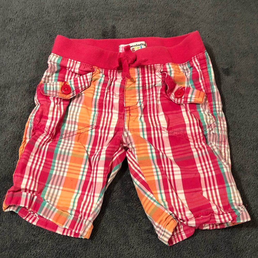 Specialty Girl • Orange | Pink  Plaid Shorts